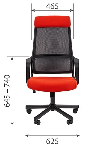 Офисное кресло CHAIRMAN 590, ткань/сетка, черный/красный